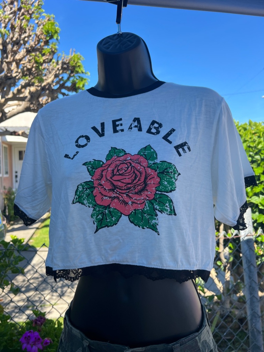 Forever 21 White Top with Black Brand Tag